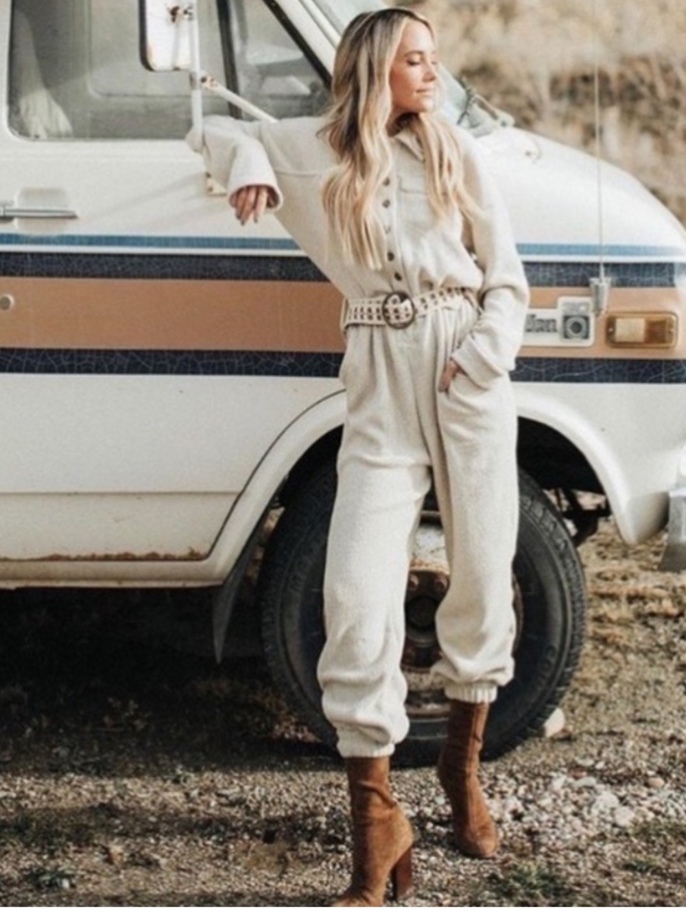 Free People Ride Or Die Sage Green Terry Beach Button Jumpsuit Elastic Waist XS